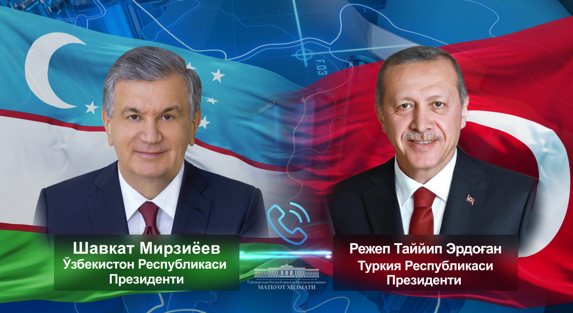Президент Узбекистана провел телефонный разговор с Президентом Турции